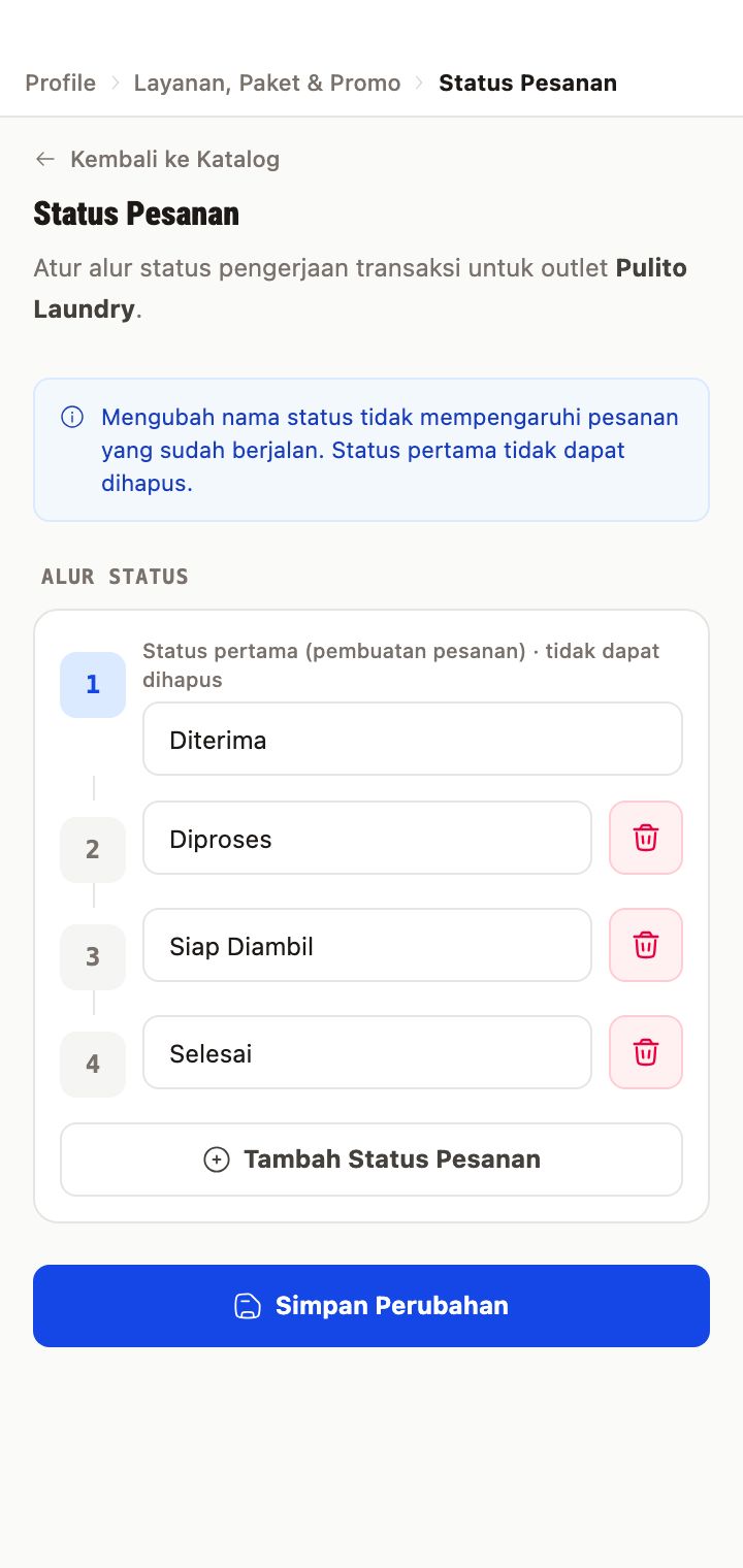 Pengaturan Status Pesanan