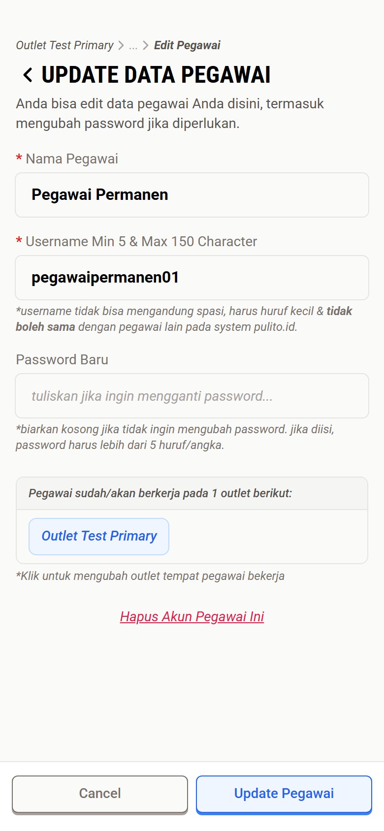 Edit Data Karyawan