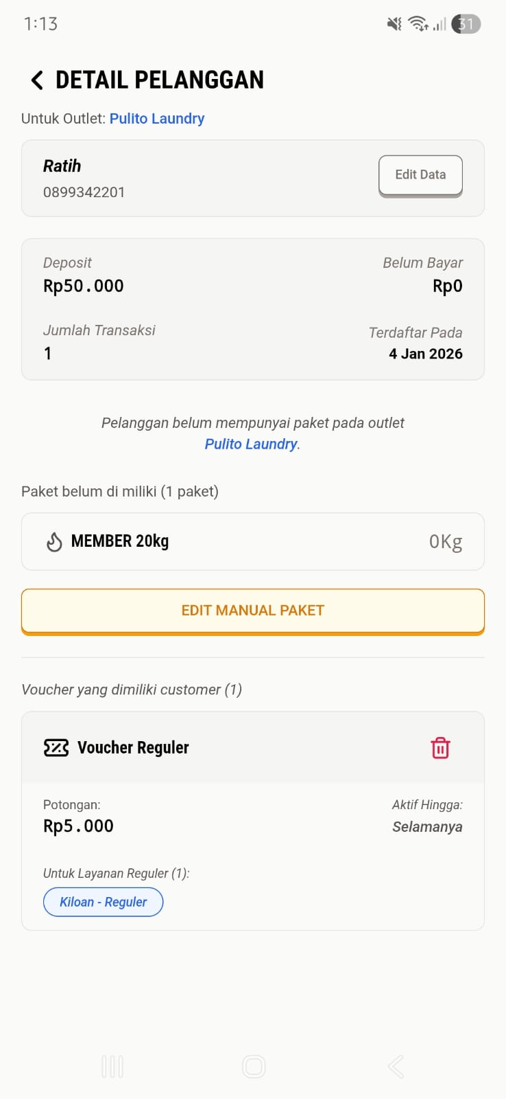 Detail Pelanggan