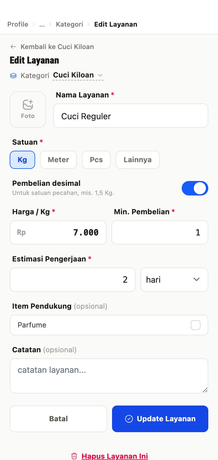 Atur Harga & Estimasi